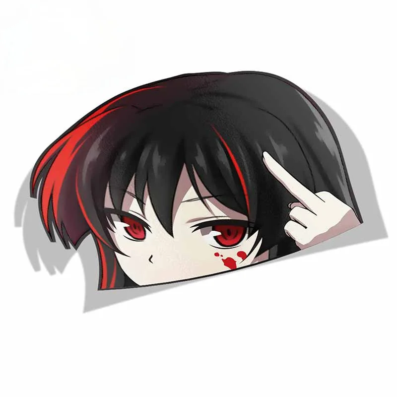 

Car Sticker for Akame Ga Kill Peeker Peek Anime Vinyl JDM Car Styling Window Trunk Laptop 3D Decal 13cm*13cm