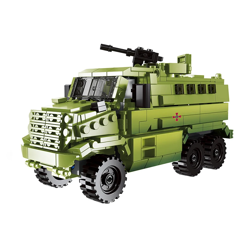 

The Military high-tech Weapon Army Soviet Union Ukraine Fiona Transport Truck Armored Vehicle Building Blocks WW2 Bricks Toys