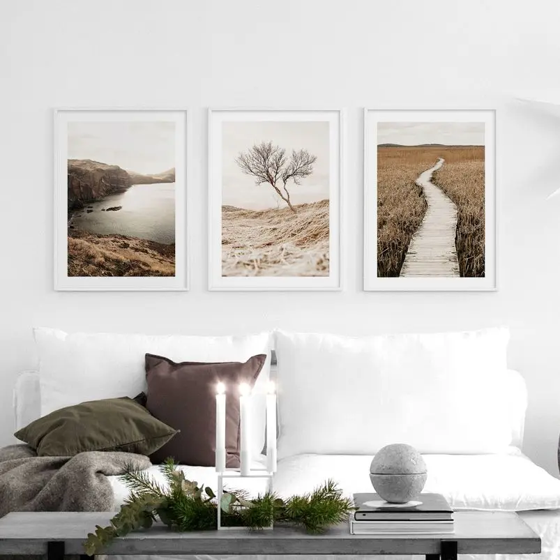 

Mountain Morning Tree Winding Boardwalk Wall Art Canvas Painting Nordic Posters And Print Decoration Pictures For Living Room