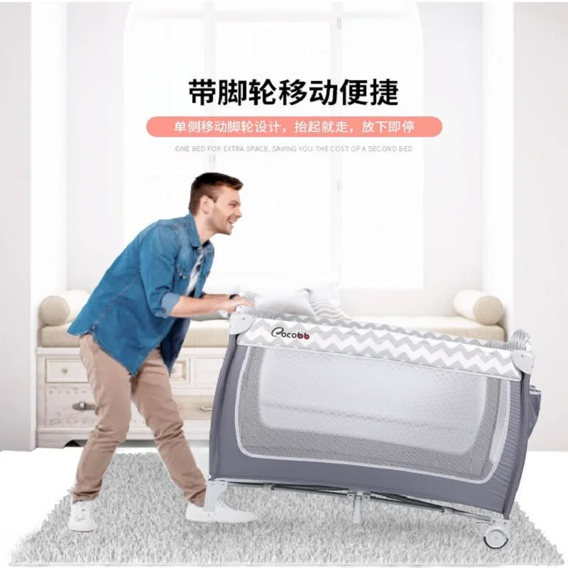 LazyChild New Baby Crib Folding Large Bed Removable Multifunctional Portable Folding Newborn Baby Game Bed Cradle Bed Nest 2023