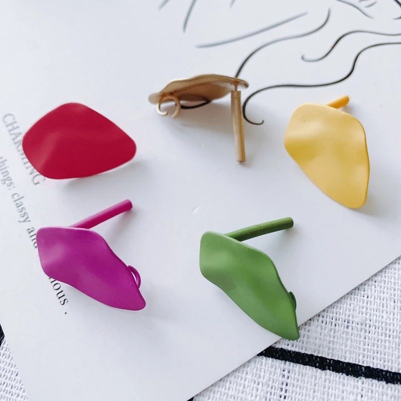 DIY accessories wholesale iron paint irregular water ripple color matte girl earrings earrings