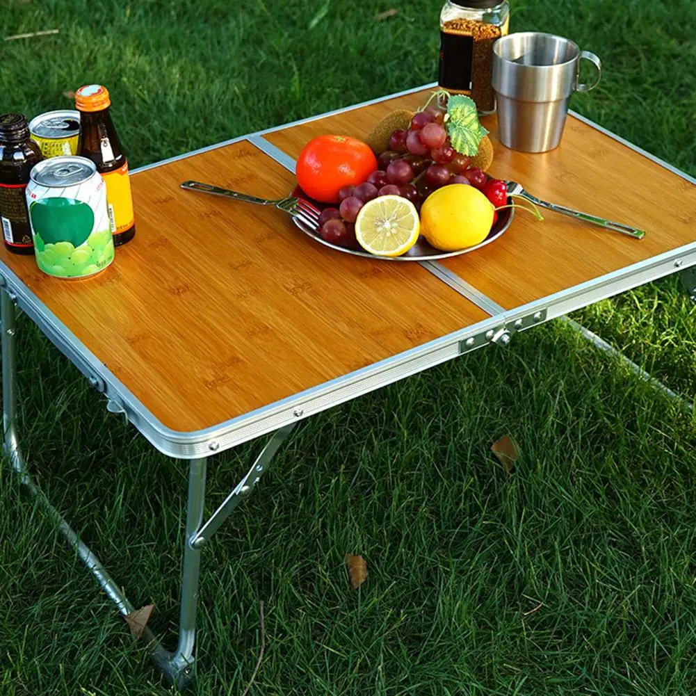 Computer Desk Folding Table Portable Multifunctional Small Collapsible Bamboo Table for Outdoor Camping Furniture