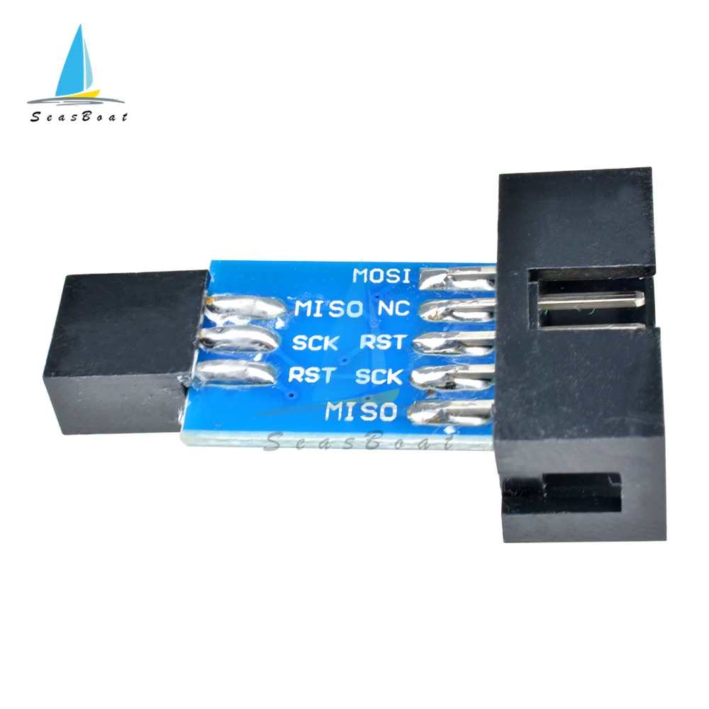 1pcs 10 Pin to 6 Pin Adapter Board for AVRISP MKII USBASP STK500 High Quality