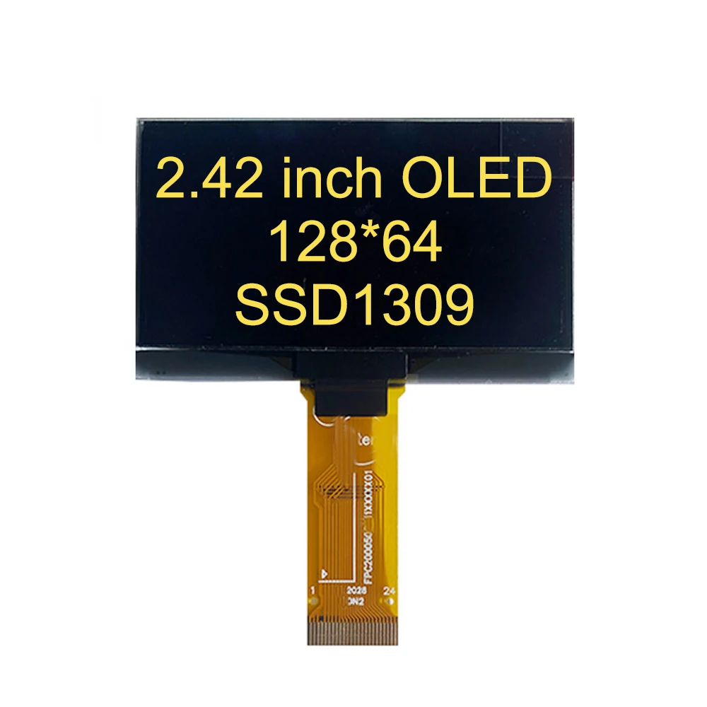 

2.42 Inch Display 24Pin 128*64 Pixels Driver IC SSD1309 Yellow Light 2.42 Inch OLED Screen Display