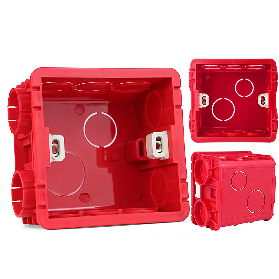 86 Type Internal Cassette Switch Mounting Box 86mm*85mm*50mm  Switch Socket Dark Box EU Standard White Red PVC Mounted Box