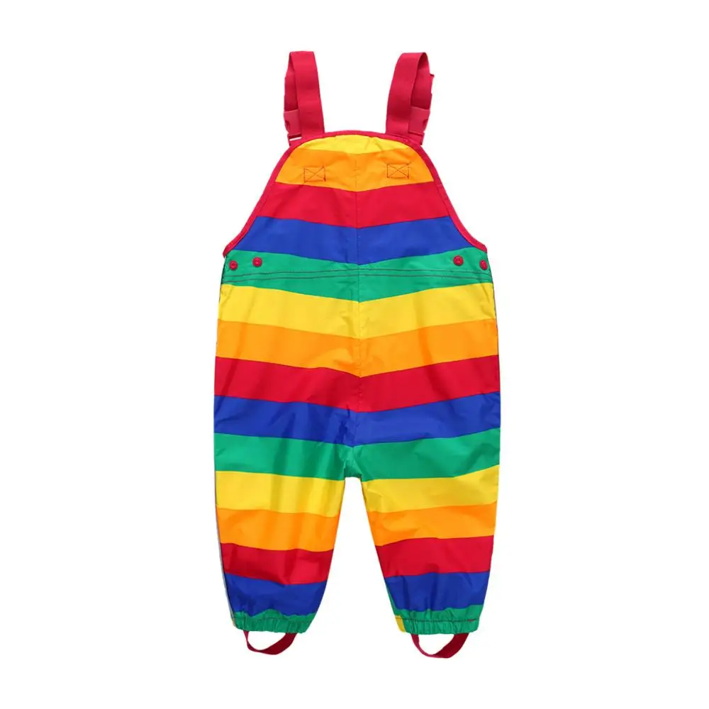 HONEYKING Kids Jumpsuit For Boys Toddler Outdoor Clothes Colorful Waterproof Rain Pants Baby Girl Overalls For Children