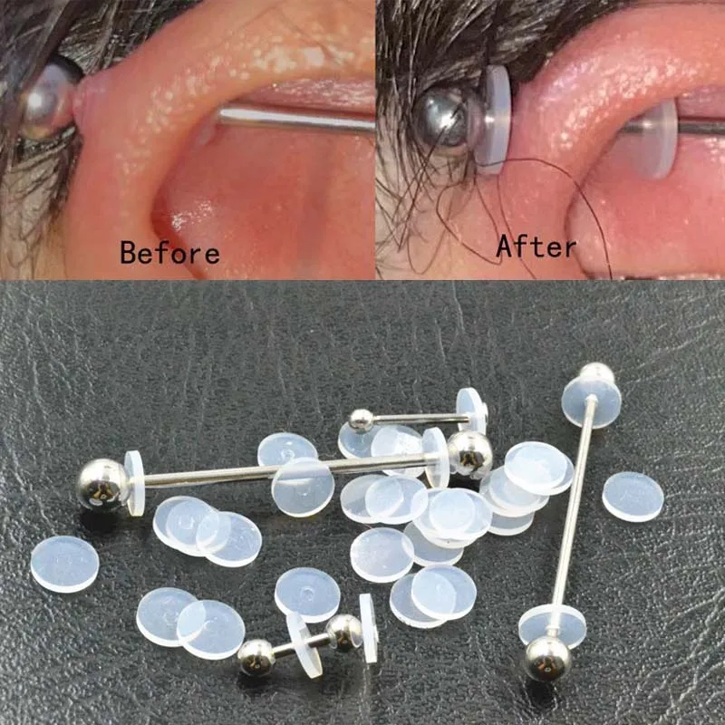 Piercing Healing Silicone Discs Flexible Anti Hyperplasia Saucer Prevents Irritation Inflammation Drilling Ear Stud Nose Ring