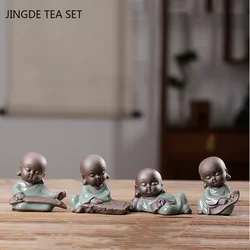 Boutique Tea Table Ornament Character StatueTea Pet Decoration Home Mesa Decor Crafts Handmade Flower Pot Accessories