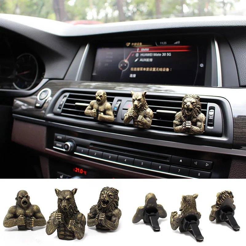 Personality Car Air Freshener Resin Animal Auto Air Outlet Aromatherapy Ornament Car Interior Accessories Perfume Diffuser