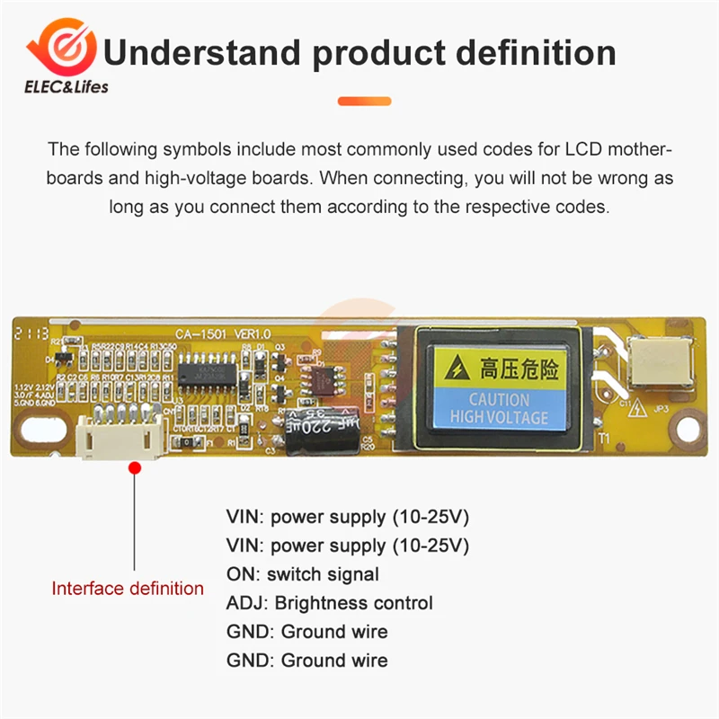 CA-1501 4 Lamp Universal Inverter CCFL Inverter Small Mouth 10V-25V Output for 15-22 inch LCD Display Monitor With 4 Cord