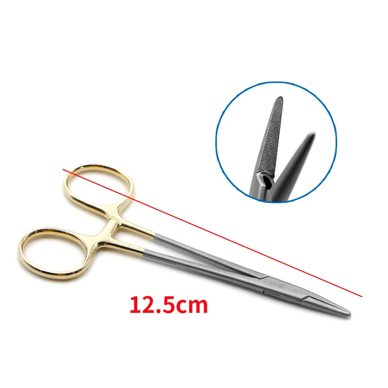 Needle Holder Stainless Steel Thick And Thin Needle Double Eyelid 12.5cm Needle Holder Surgical Operation