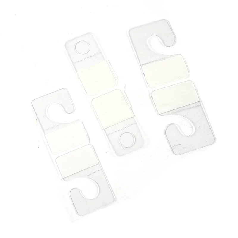 100pcs PVC Slot Hole Adhesive Hang Tags Hook Merchandise Box Bag Hangers Display PVC Aircraft Hole Hook