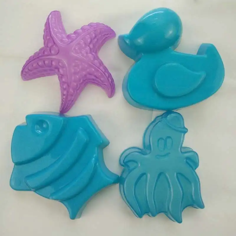 Children Playing With Beach Toys Sand Mold Combination Fish Mermaid Hippocampus Small Crabs Beach Sand Play An Essential Stamp