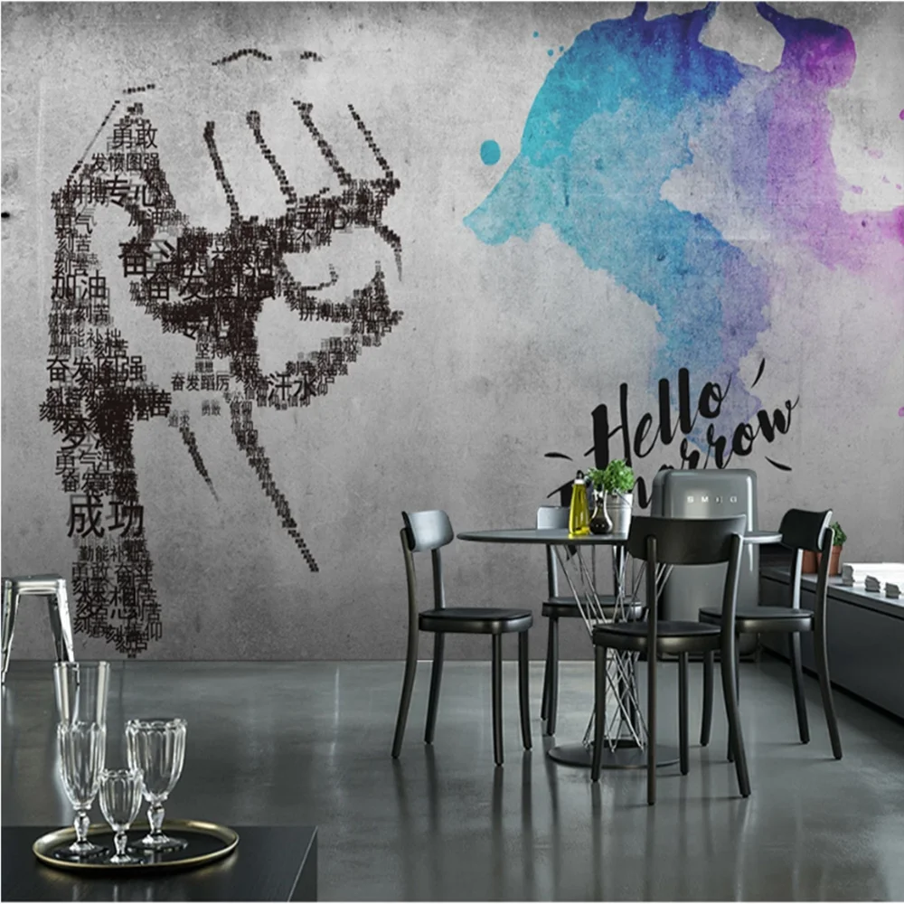 

Milofi Manufacturers custom nostalgic fist cement wall bar background wallpaper mural