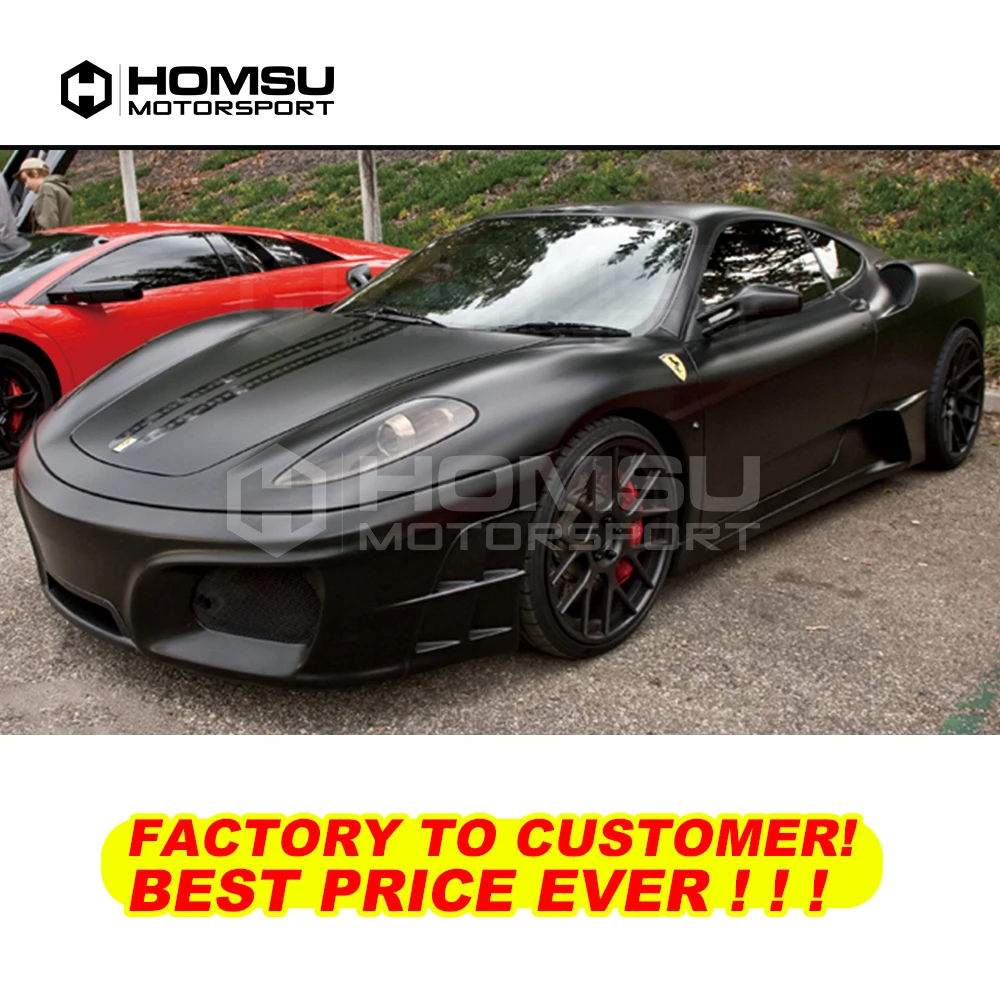 AI style FRP Unpainted Car Body Kit Front Rear Bumper Side Skirts Wheel Eyebrows Exhaust Pipes For Ferrari F430 2005-2009