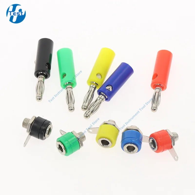 10pcs/lot 5 Color Wire Audio Speaker Cable Banana Plug socket Jack Connectors 4mm Adapter Binding Post