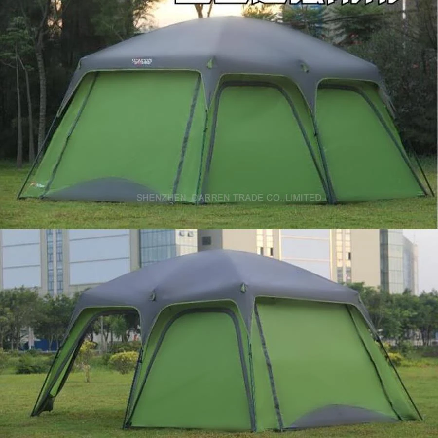 1pcs Ultralarge 5-8 double layer outdoor 1 living rooms and 1hall family rain-proof camping tent