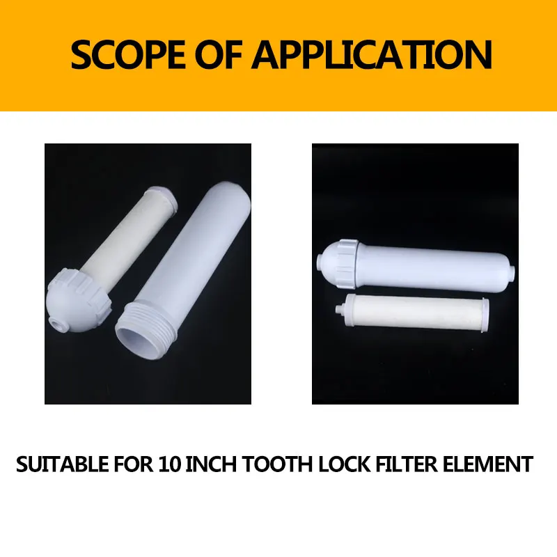 10-inch Straight Tube Filter Housing Locking Core Ceramic Ultrafiltration Water Purifier Membrane Shell Screw 1/4 Filter Bottle