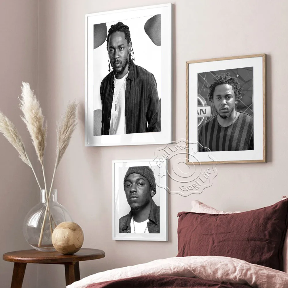 

America Rapping Singer Kendrick Lamar Canvas Painting Poster, Hip Hop Black Hippy Band Kendrick Vintage Portrait Prints, Gift