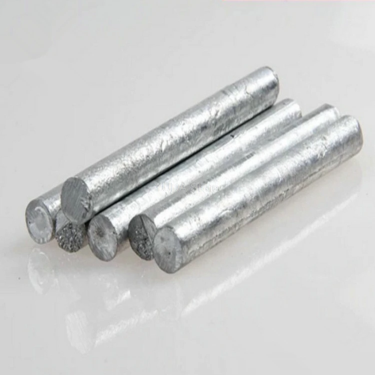Varilla de Metal de Zinc, alta pureza, Zn 99,5%, lingote, barra redonda, ánodo, galvanoplastia, anticorrosivo marino, personalización Experimental de 2-35MM