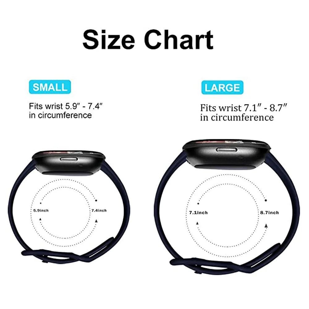 Силиконовый ремешок для смарт-часов Fitbit Versa 3, сменный ремешок для часов, аксессуары для смарт-часов Fitbit Sense