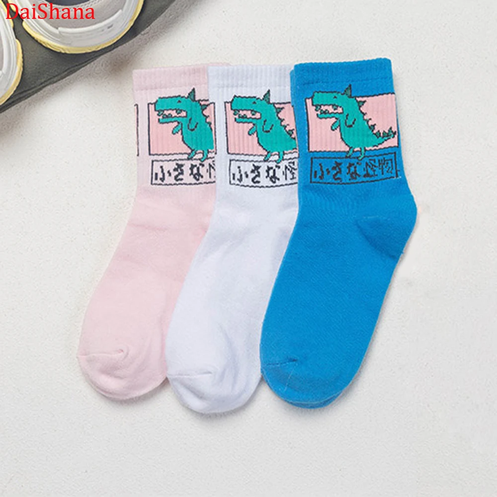 

Free Shipping 2019 New Arrival Harajuku Women Cute Funny Cartoon Dinosaur Cat Cotton Socks Lovely Novelty Creative Unisex Socks