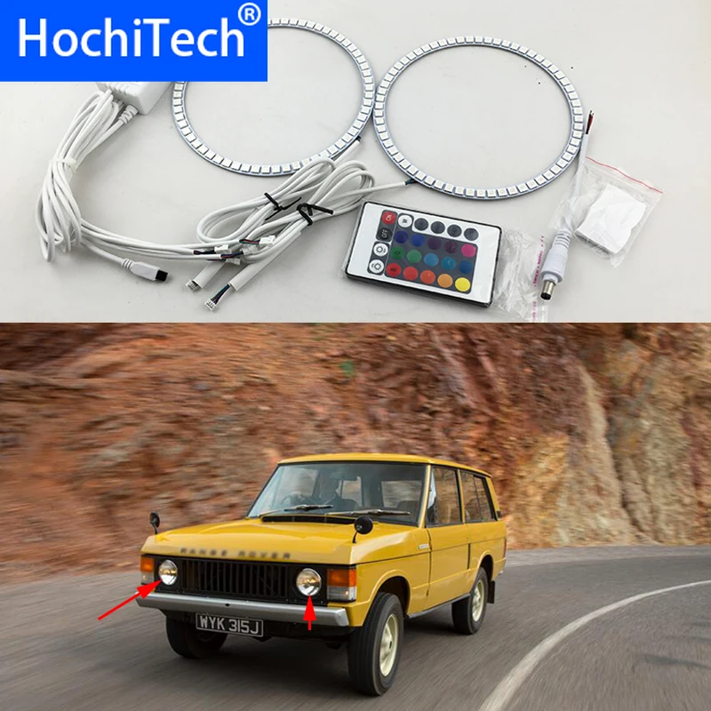 

Для Land Rover Range Rover 1987 1988 1989 90 91 92 93 1994 RGB светодиодный кольца для фар ангельские демонические глаза с пультом дистанционного управления