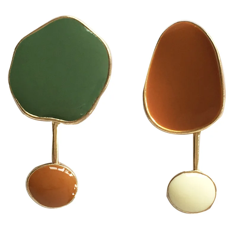 Women earrings colorful color assembling and earrings Retro earrings irregular small pure and fresh and stud earrings wholesale