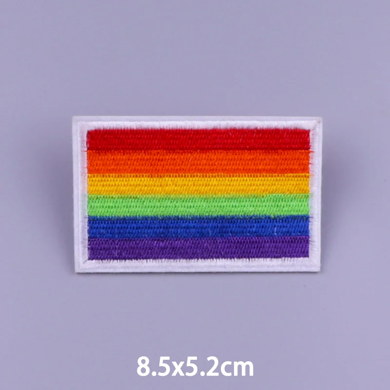 Gay Pride LGBT Iron On Patches Clothe Love Rainbow Cartoon Embroidery Fusible Patch Applique Ironing Clothing Sewing Decorative