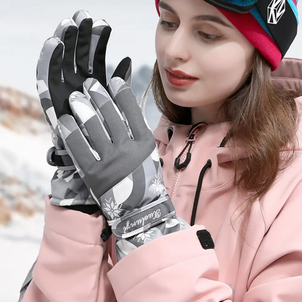 Guantes de nieve ligeros y prácticos para mujer, guantes de esquí a prueba de viento, antideslizantes para pesca, 1 par