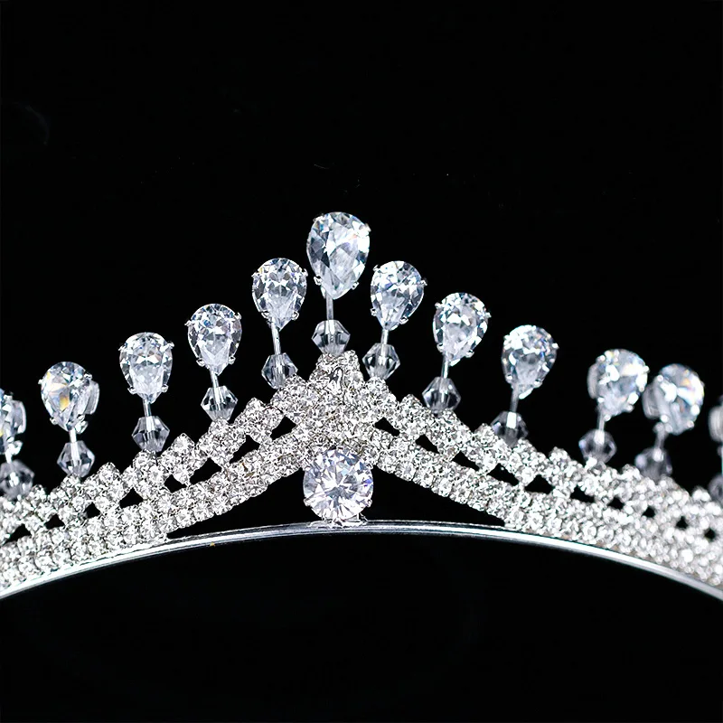 Coroa de noiva para casamento, acessório de cabelo com strass cristal para mulheres