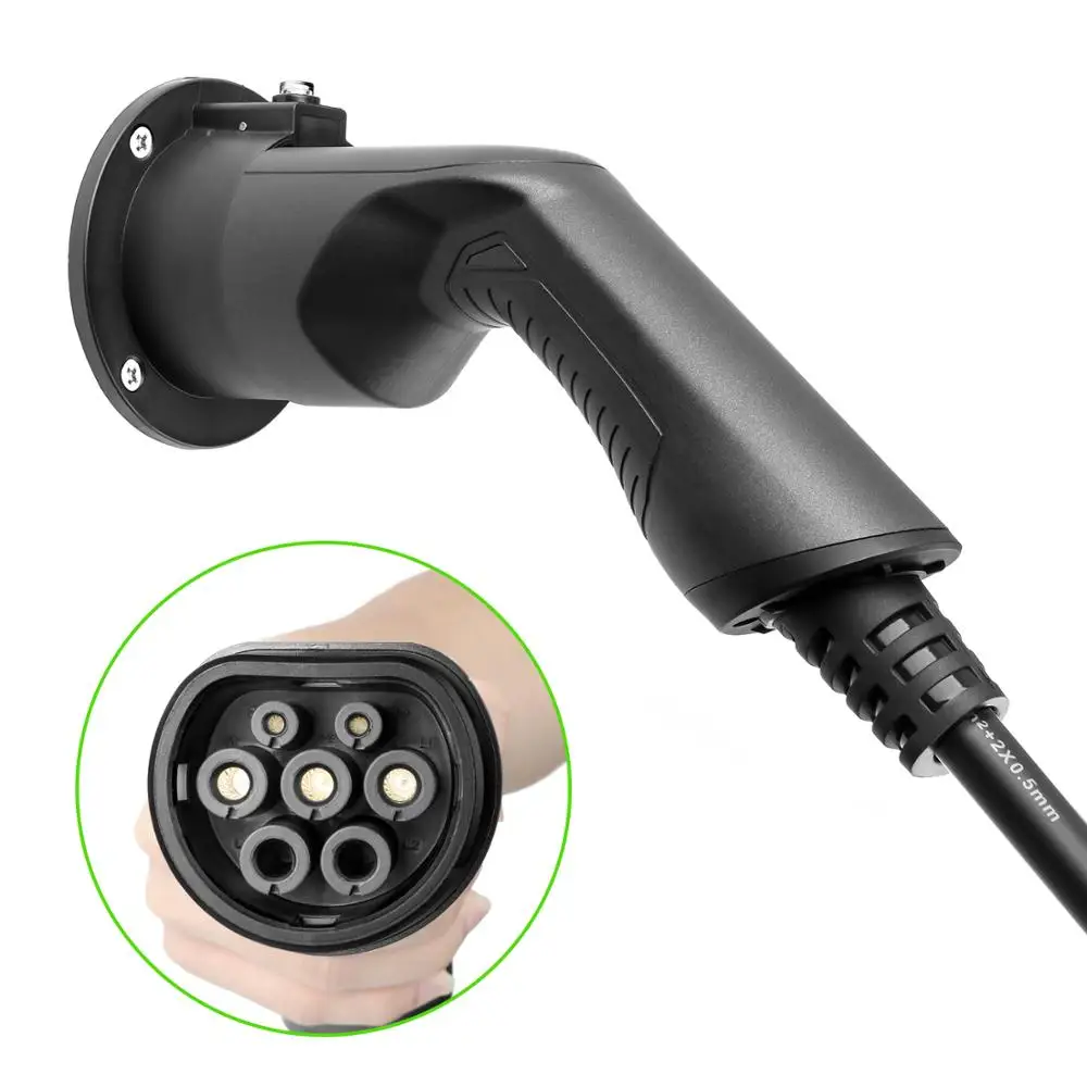 Lefanev EV Charger Holder for Electric Vehicle Wallbox Mount Plug Socket Type 2 62196-2 Connector Dummy Socket Charging Station