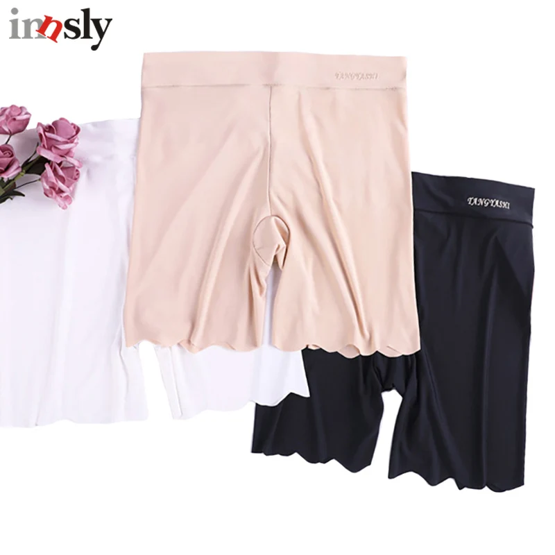 Women Safety Short Pants Big Size Ice Silk Seamless Female Boxer Boyshort Under Skirt Ladies Safety Pant