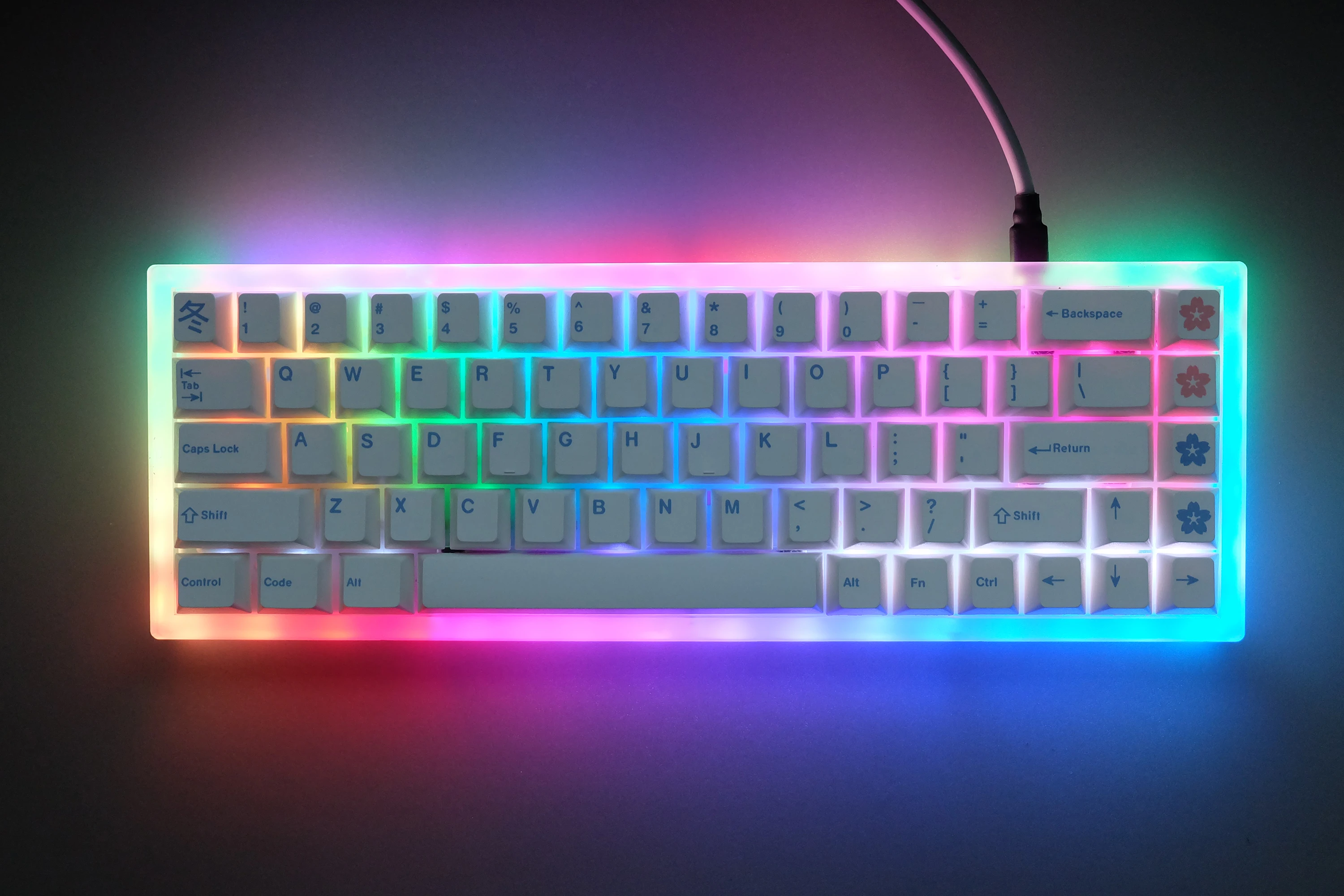 Imagem -02 - Conjunto Fuyu Tema Chave Tampões para mx Switch Teclado Mecânico Pbt Tintura Subbed Keycaps Chery Perfil Iso Entrar 6u 6.5u 7u Barra de Espaço 1