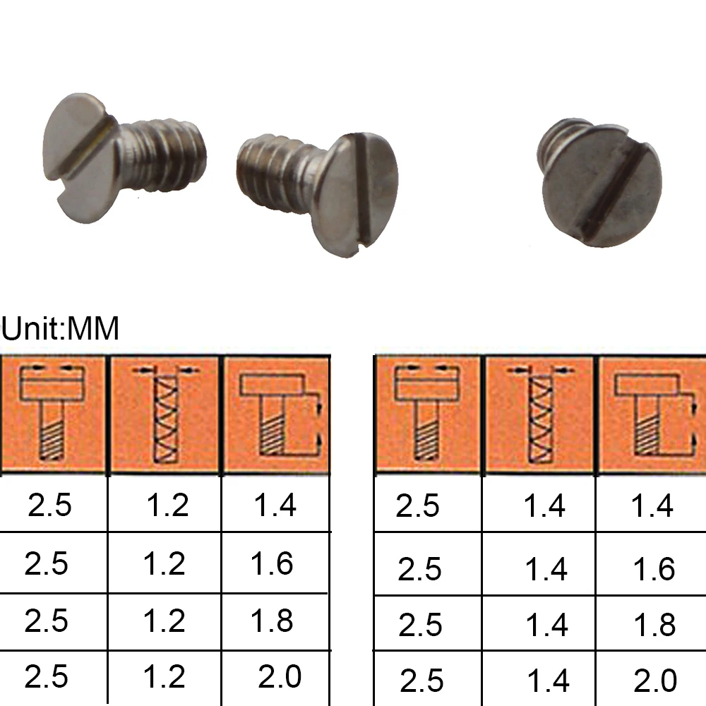 

1000pcs Various Size Screws for eyeglass spring hinge repairing, snap off screws, screws for acetate eyewear