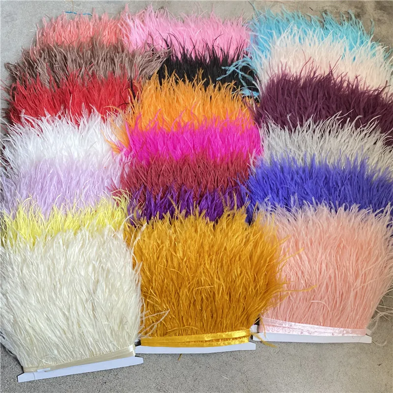 

10-15CM Ostrich Feather Trim Diy Home Feathers Ribbon Christmas Wedding Celebration Plumes