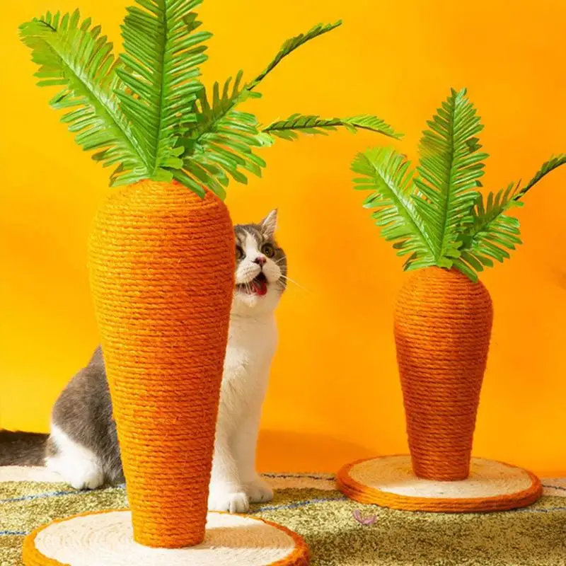 Funny Cat Grinding Claw Post Pet Supplies Cat Scratcher Cat Tree Tower Scratching Cat Tree Cute Carrot Cat Climbing Post