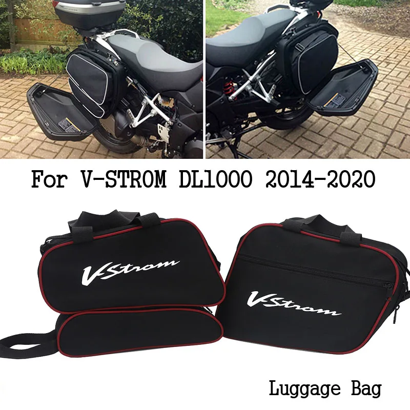 

For SUZUKI V-STROM DL1000 DL 1000 dl1000 2014 2015 2016 2017 2018 2019 2020 Motorcycle Luggage Bags Black Expandable Inner Bags