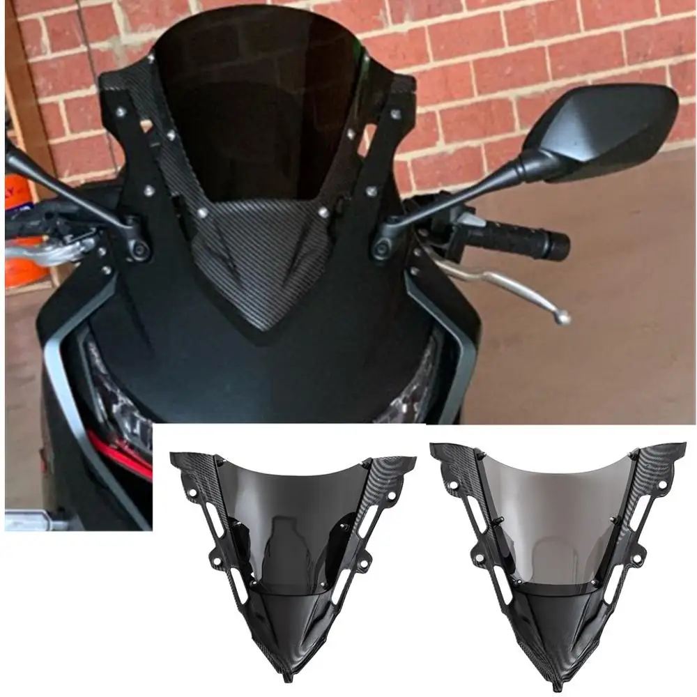 

Motorcycle Carbon Fiber Windshield Wind Deflector Visor Viser WindScreen For Honda CBR650R CBR 650 R 2019 CBR-650R Double Bubble