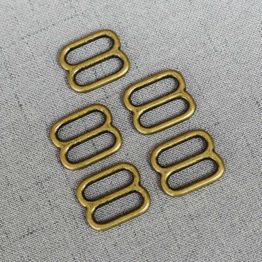 100 Pcs/Lot 15mm Bronze Metal Buckle Bag Strap Clasp Handbag Web Belt Adjust Round Buckles Slider DIY Accessory