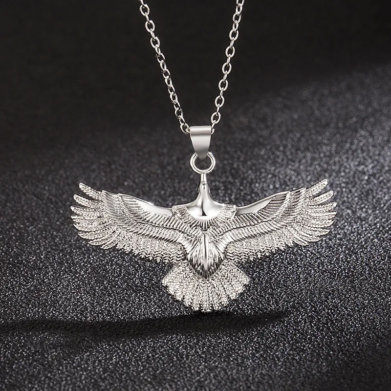 Trendy Silver 925 Chain Necklace For Men Jewelry Popular Animal Eagle Pendant Necklace Male Party Accessories Choker Present Boy