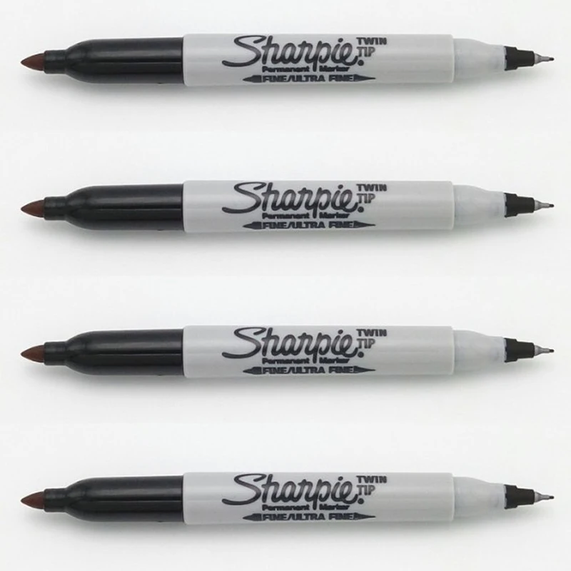 4colors/Lot Sharpie Permanent Marker Pen Twin Tip Fine Markers Quick Dry Ink Smooth Writing Cd Marker Pennarello