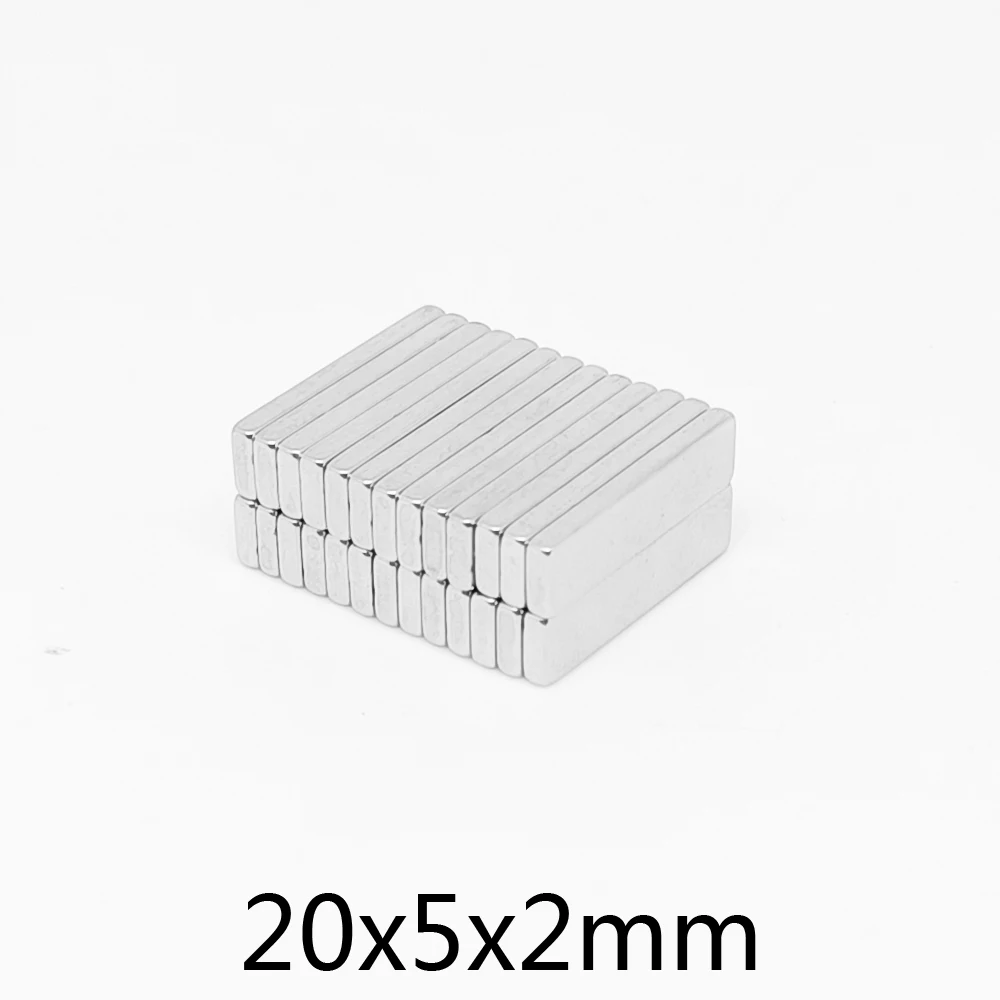 

20~300PCS 20x5x2 mm Block Strong Magnetic Magnets 20mm*5mm*2mm Rectangular Permanent Neodymium Magnet 20*5*2 mm N35 20x5x2mm