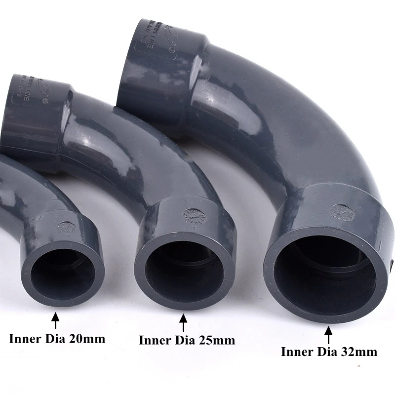 1~3pc 20~63mm PVC Elbow Lengthen Water Pipe Connector Aquarium Fish Tank Adapter Garden Watering Irrigation Tube Joint Fittings