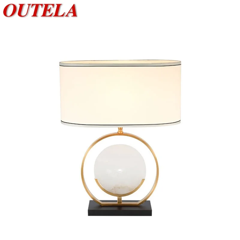 

OUTELA Modern LED Table Lamp Luxury Design E27 White Marble Desk Light Home LED Decorative For Foyer Living Room Office Bedroom