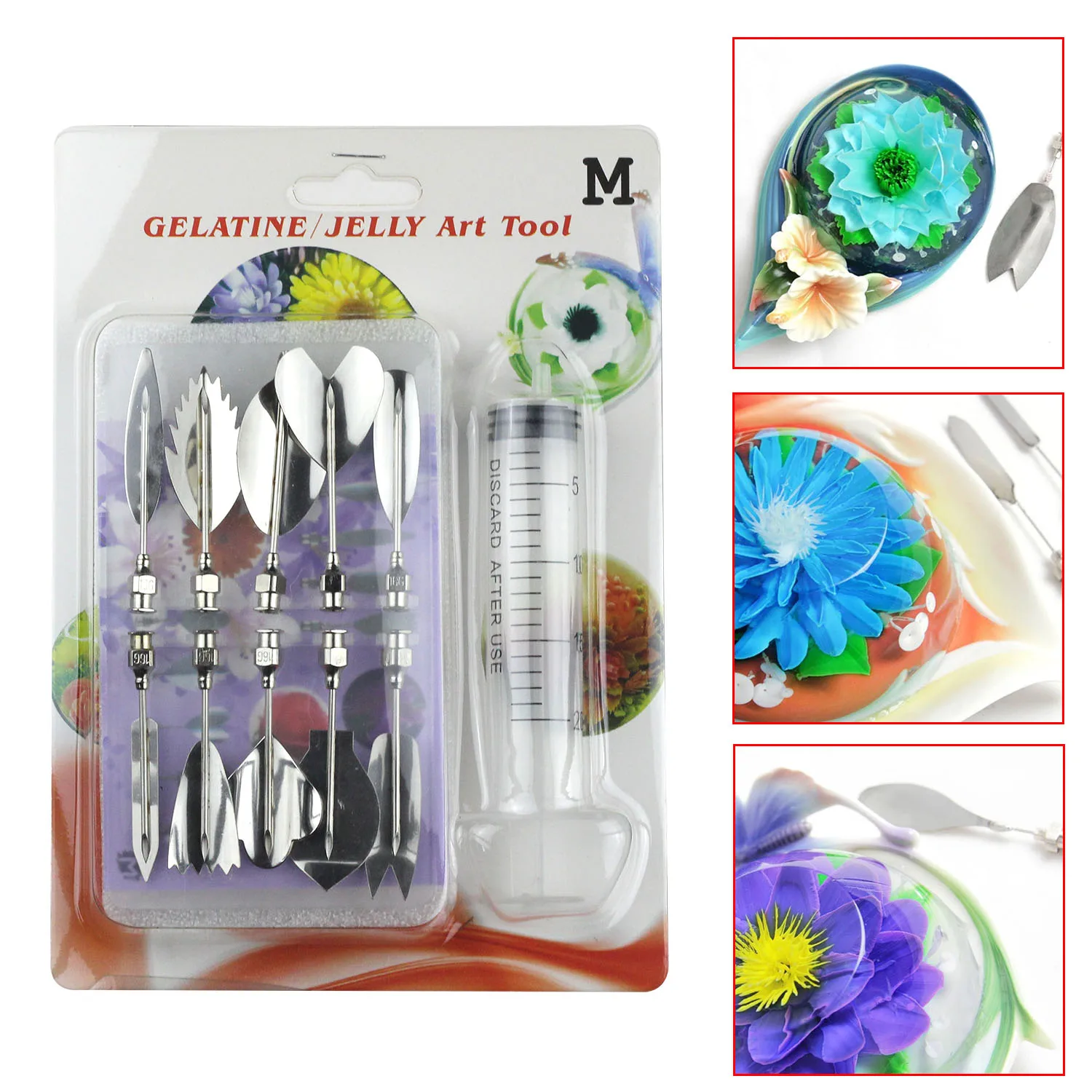 DIY 3D Gelatin Jelly Baking Tools for Cake Decorating Pudding Nozzle set Syringe jelly Mold Bakeware Cake Mold