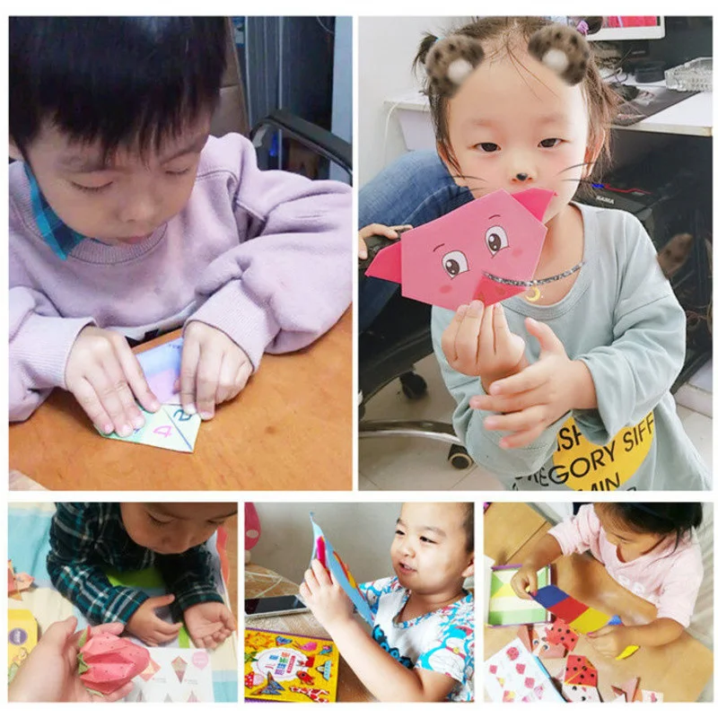 Baby Craft Toys Cartoon Animal Origami Paper Cutting Book Kids Paper Cut Puzzle Early Learning Educational Toys Gifts