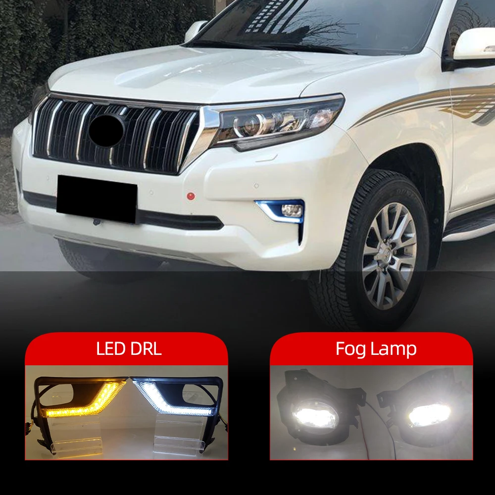 LED Car Daytime Running Light DRL Fog Lamp Assembly Cover Turn
