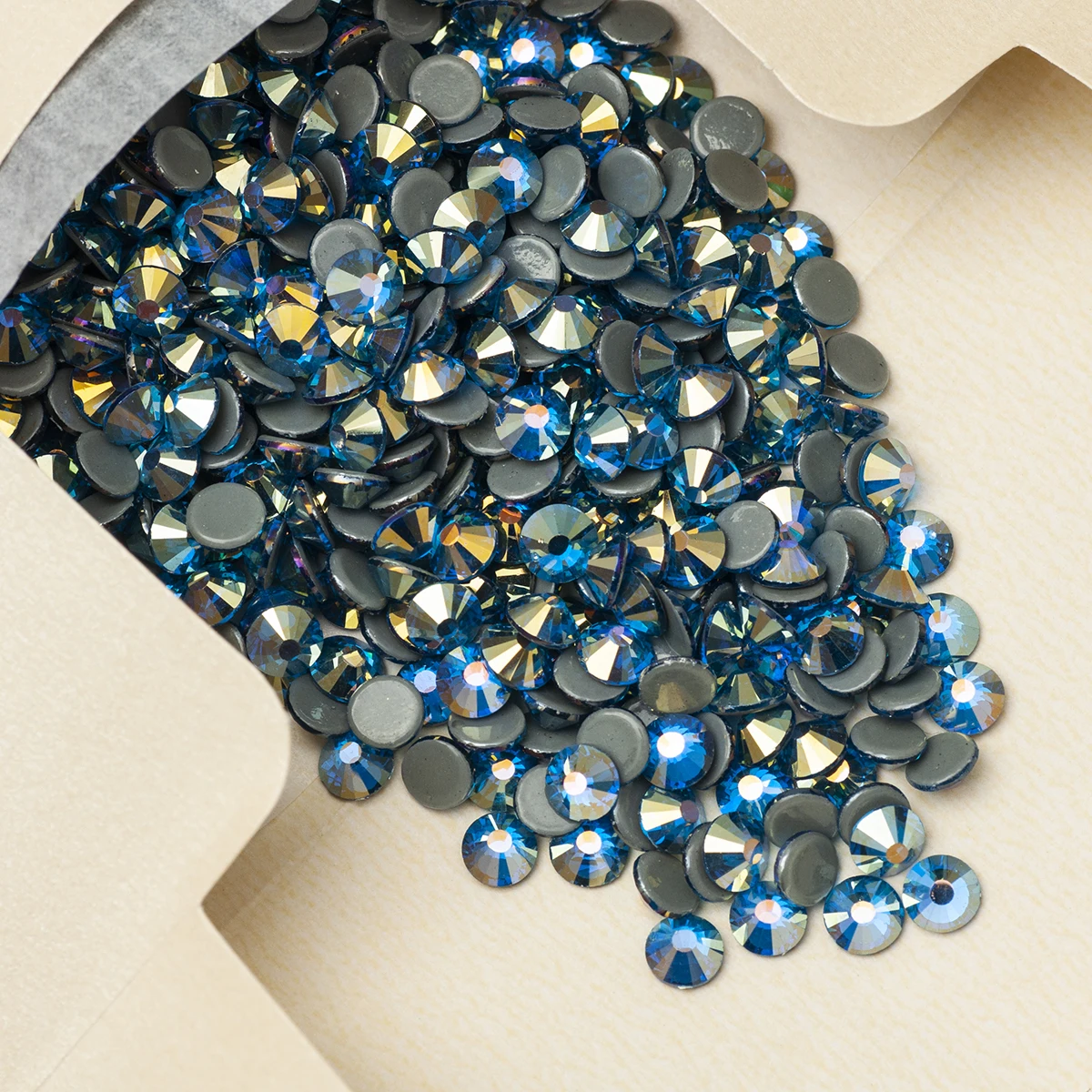 YANRUO 2058HF Capri Blue AB Blue Stones Hot Fix Grey Glue rinestones Cristal DIY Gems Stones For Wedding Dress