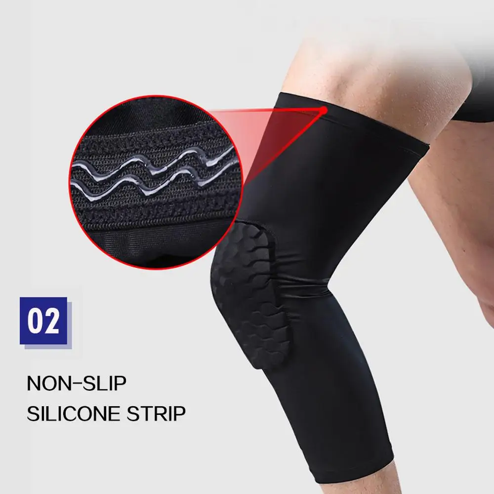 WorthWhile 1PC Basketball Knee Pads Honeycomb Elastic Kneepad Compression Sleeve Foam Brace Patella Protector Volleyball Support